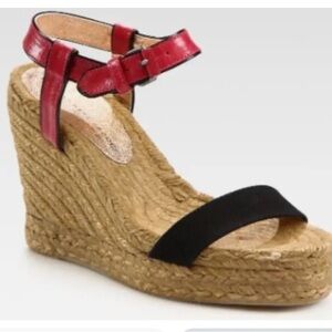 Marc By Marc Jacobs Colorblock Leather Raffia Wedge Sandals EU size 41